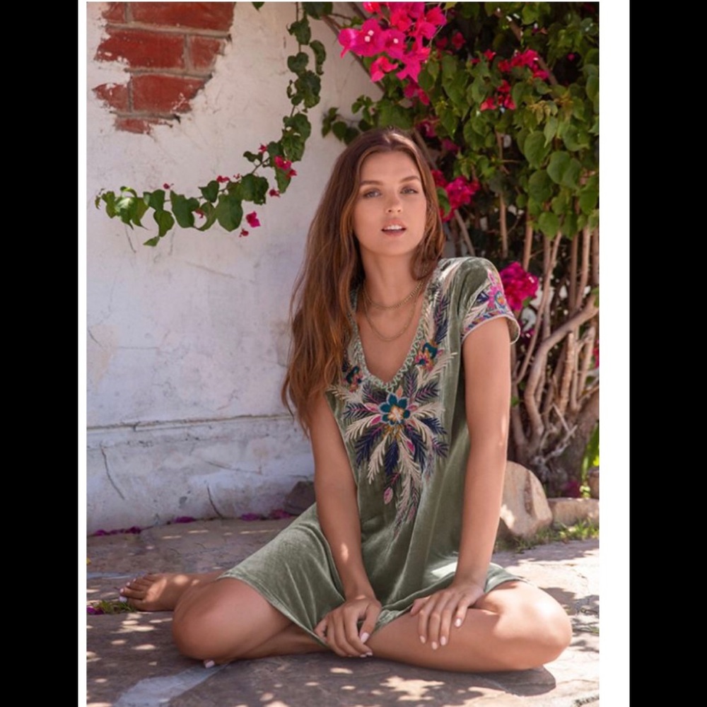 Johnny Was Carmella Velvet Drape Tunic Dress